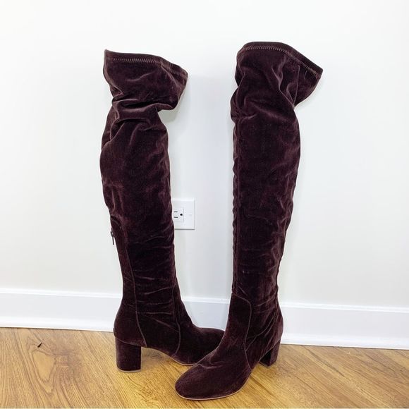 Coconuts by Matisse Brown Velvet OTK Thigh Boot 9 - Picture 4 of 12